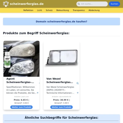 Screenshot scheinwerferglas.de