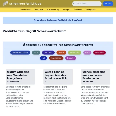 Screenshot scheinwerferlicht.de