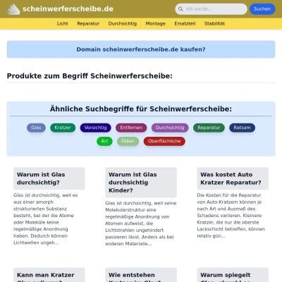 Screenshot scheinwerferscheibe.de