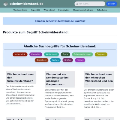 Screenshot scheinwiderstand.de