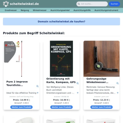 Screenshot scheitelwinkel.de