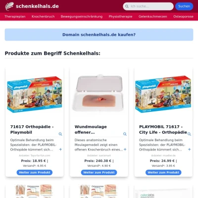 Screenshot schenkelhals.de