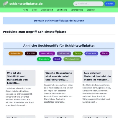 Screenshot schichtstoffplatte.de