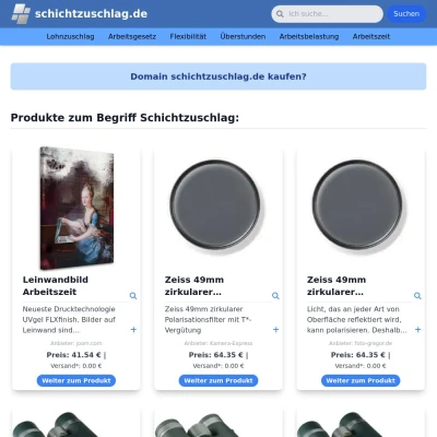 Screenshot schichtzuschlag.de