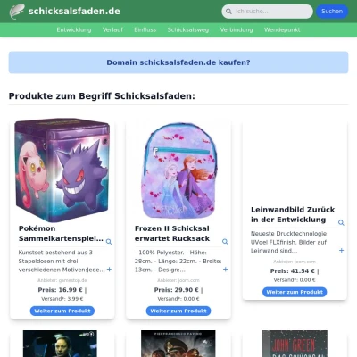 Screenshot schicksalsfaden.de