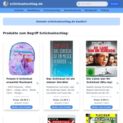 Screenshot schicksalsschlag.de