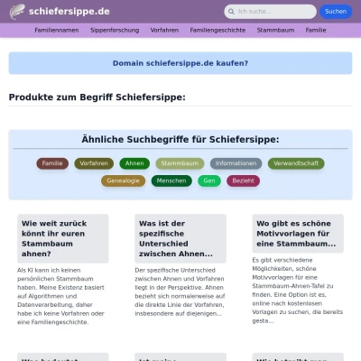 Screenshot schiefersippe.de