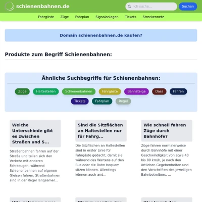 Screenshot schienenbahnen.de