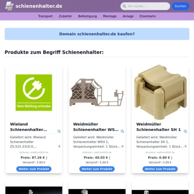 Screenshot schienenhalter.de