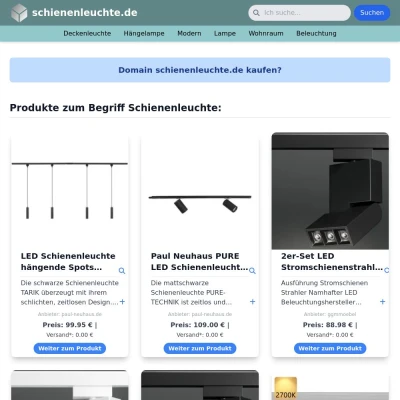 Screenshot schienenleuchte.de