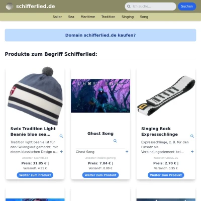 Screenshot schifferlied.de
