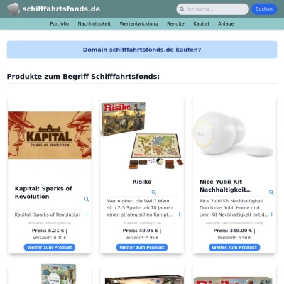 Screenshot schifffahrtsfonds.de