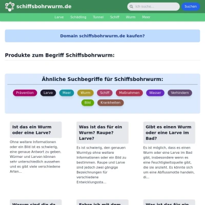 Screenshot schiffsbohrwurm.de