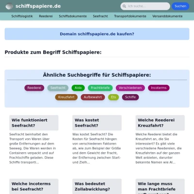 Screenshot schiffspapiere.de