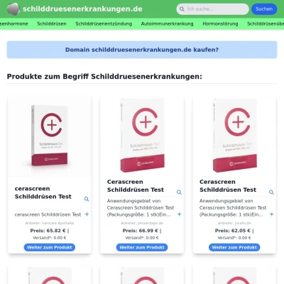 Screenshot schilddruesenerkrankungen.de
