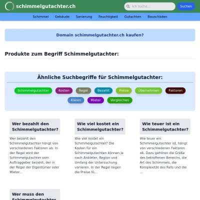 Screenshot schimmelgutachter.ch