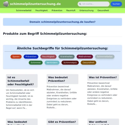 Screenshot schimmelpilzuntersuchung.de