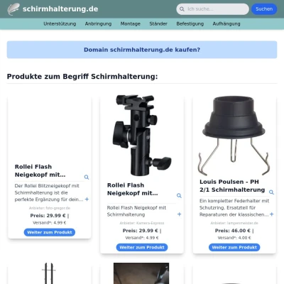 Screenshot schirmhalterung.de