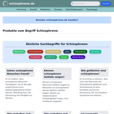 Screenshot schizophrene.de