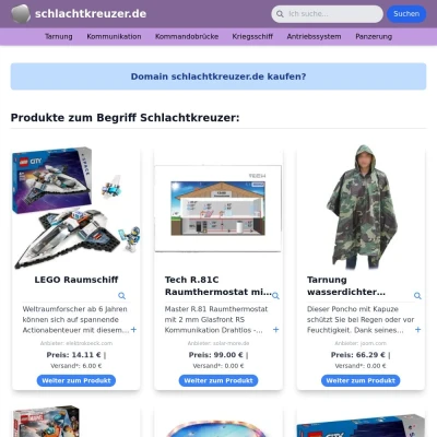 Screenshot schlachtkreuzer.de