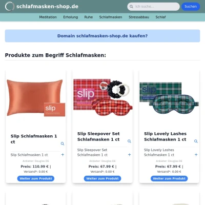 Screenshot schlafmasken-shop.de