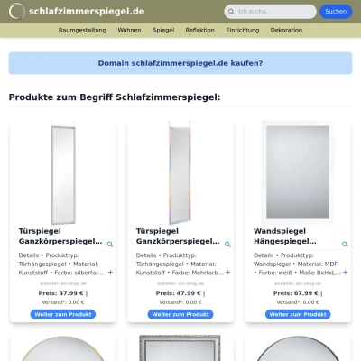 Screenshot schlafzimmerspiegel.de