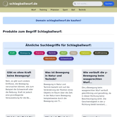 Screenshot schlagballwurf.de