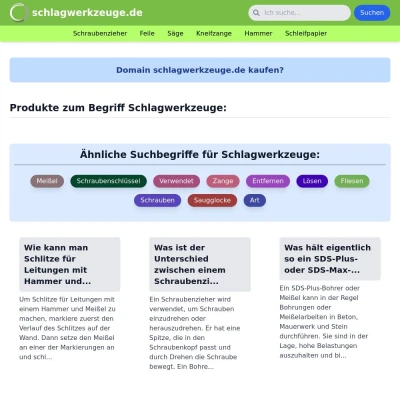 Screenshot schlagwerkzeuge.de