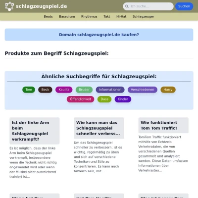 Screenshot schlagzeugspiel.de