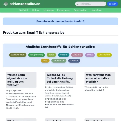 Screenshot schlangensalbe.de