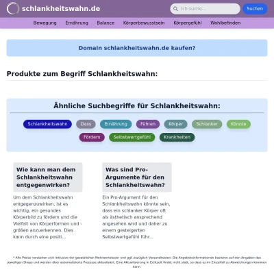 Screenshot schlankheitswahn.de