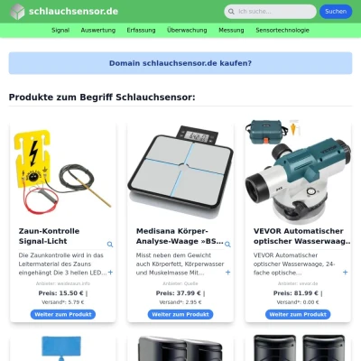 Screenshot schlauchsensor.de