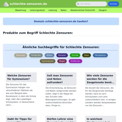 Screenshot schlechte-zensuren.de