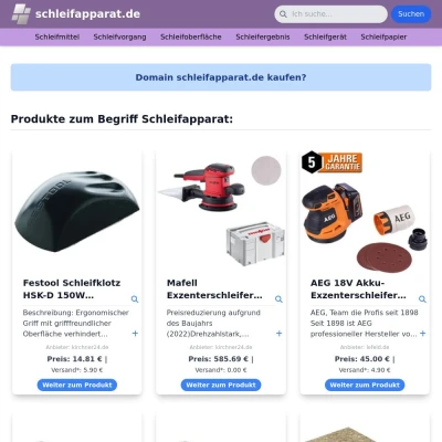 Screenshot schleifapparat.de