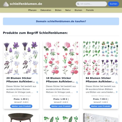 Screenshot schleifenblumen.de