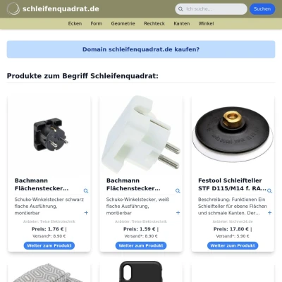 Screenshot schleifenquadrat.de
