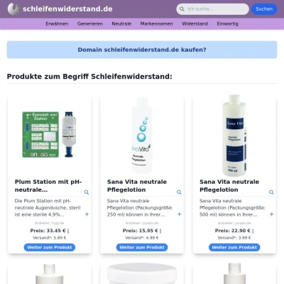 Screenshot schleifenwiderstand.de