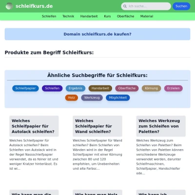 Screenshot schleifkurs.de