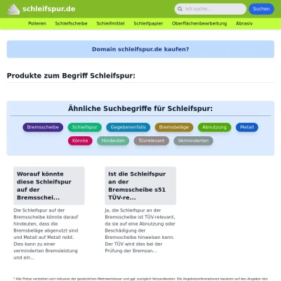 Screenshot schleifspur.de