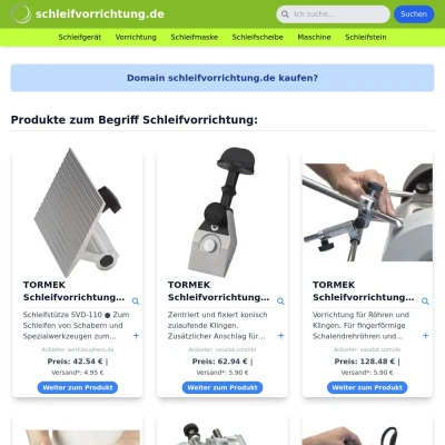 Screenshot schleifvorrichtung.de