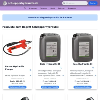 Screenshot schlepperhydraulik.de