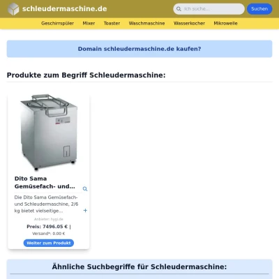 Screenshot schleudermaschine.de