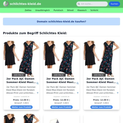 Screenshot schlichtes-kleid.de