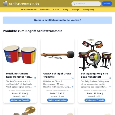 Screenshot schlitztrommeln.de
