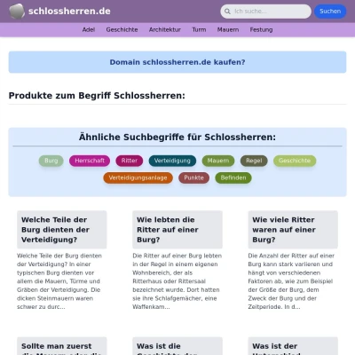 Screenshot schlossherren.de