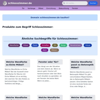 Screenshot schlosszimmer.de