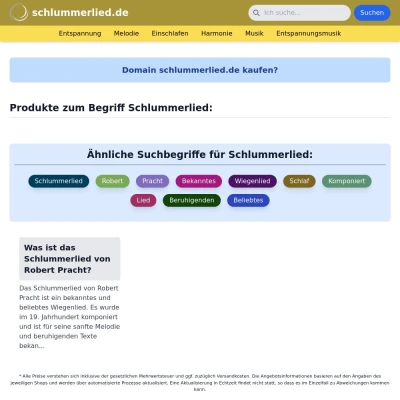 Screenshot schlummerlied.de