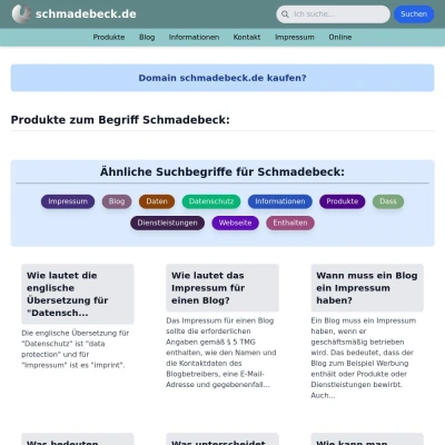 Screenshot schmadebeck.de