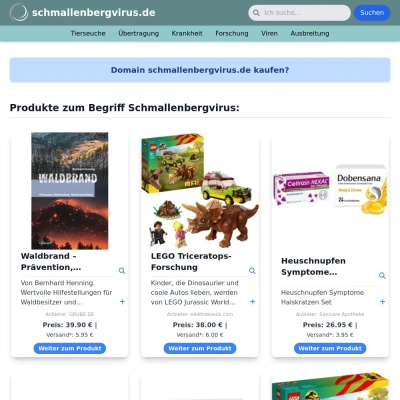 Screenshot schmallenbergvirus.de