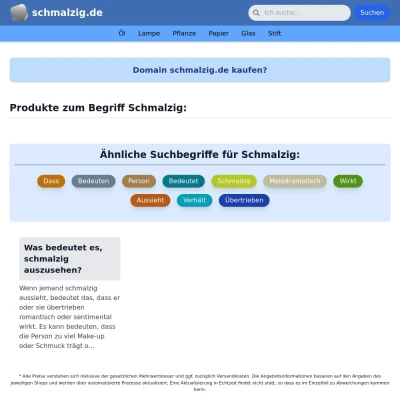 Screenshot schmalzig.de